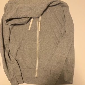 H&M Grey Zip-Up Hooded Sweatshirt